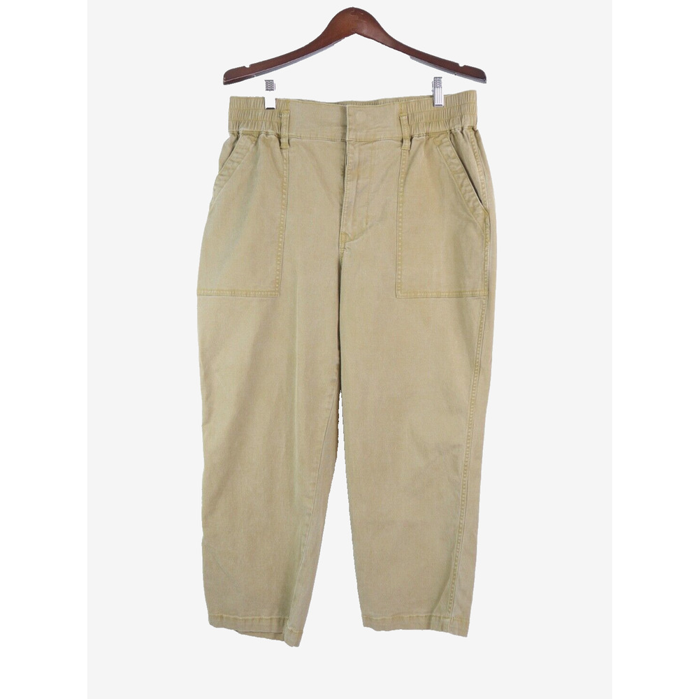 Cabi Size 12 Discovery Trouser Crop Paperbag Pant Khaki Brown 5693